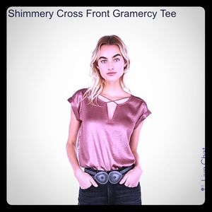 Express Rose Gold Cross Front Blouse Sz S NWT